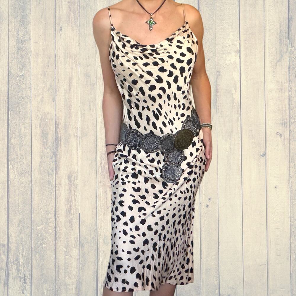 VICI Leopard Slip Dress Western Glam Mob Wife Midi Dress Cavalli Vibes